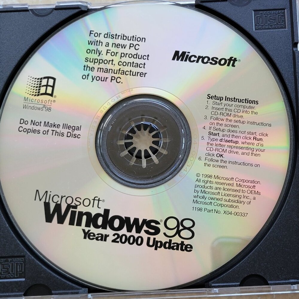 Vintage - Microsoft Windows 98, Year 2000 Update, 1998